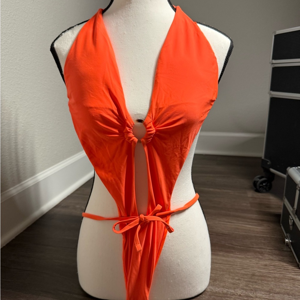 Fashion Nova Orange One Piece Swimsuit